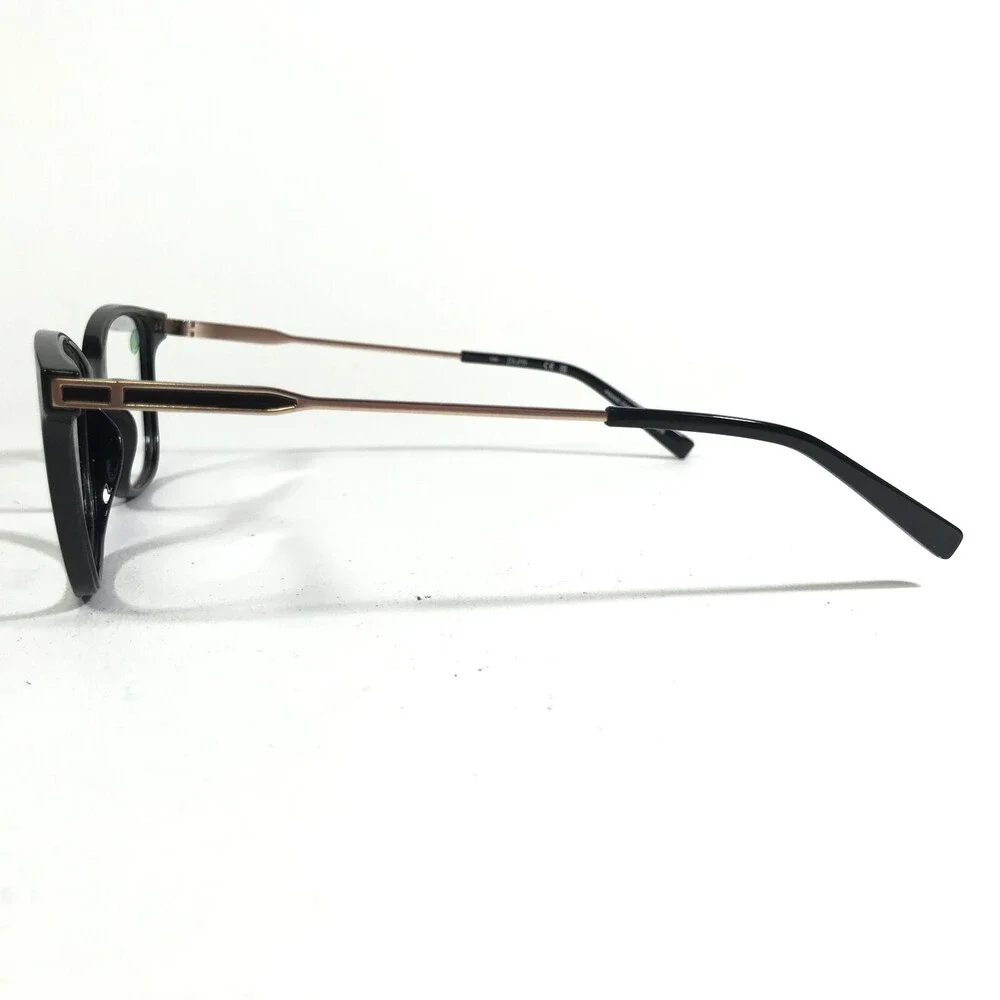 Marchon Airlock P-3019 001 Eyeglasses Frames Black Gold Cat Eye Square 52-16-140